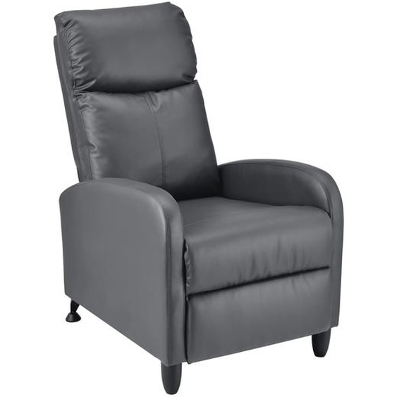 In And OutdoorMatch Fauteuil inclinable Connie - 102 x 60 x 92 cm - Simili cuir - Gris - Design de luxe