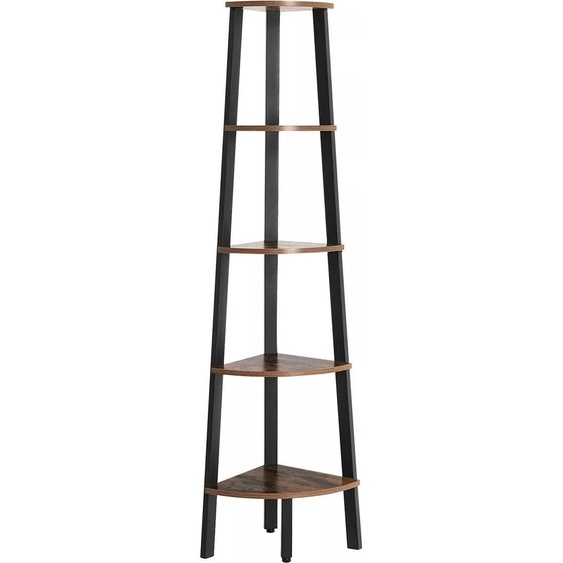 In And OutdoorMatch Meubles dangle industriels Yiska - Étagère - Étagère dangle - Bibliothèque - Étagère de rangement dangle - Armoires - Métal - Marron/Noir - 34x34x159 cm