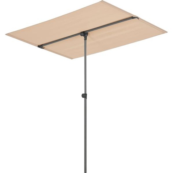 In And OutdoorMatch Parasol 360° Sherman - 120-200x180x130 cm - couleur sable - aluminium et tissu - protection UV
