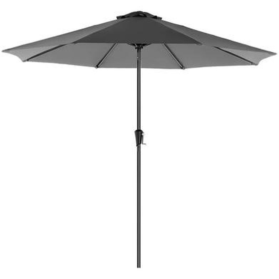 In And OutdoorMatch Parasol Edna - 300 cm - inclinable - Camping - rond - vertical - gris - UPF 50 - terrasse, balcon, jardin ou plage