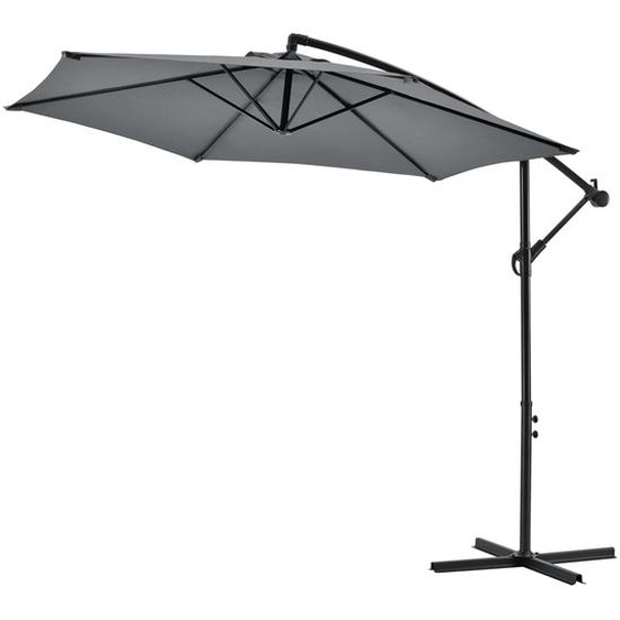 In And OutdoorMatch Parasol flottant Addie - Acier - Ø 270x245 cm - Base grise incluse - hydrofuge - look luxueux