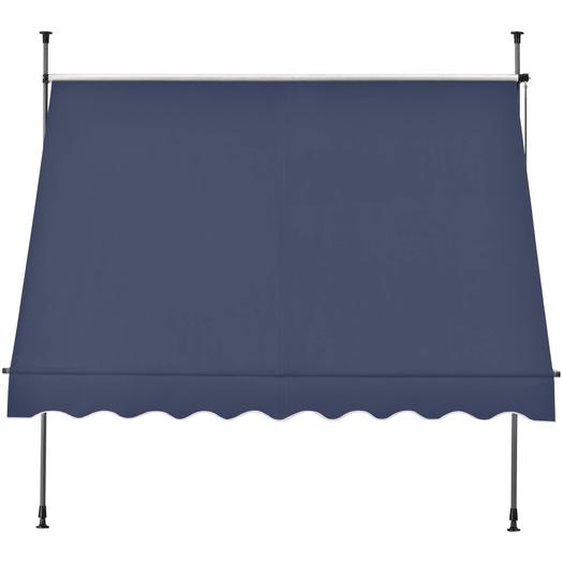 In And OutdoorMatch Store à pince Birdy - Store extensible - Bleu foncé - 350 x 120 cm - acier et tissu - hydrofuge - protection UV