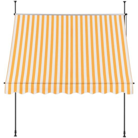 In And OutdoorMatch Store à pince Ulrich - Store extensible - jaune et blanc - 200 x 120 cm - acier et tissu - hydrofuge - protection UV