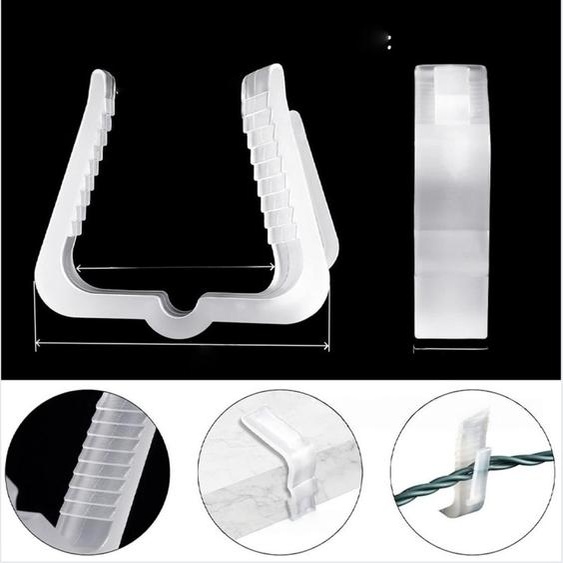 INF 50 Pièces Clips de Lumière de Noël, Crochets de Gouttière en Plastique Transparent