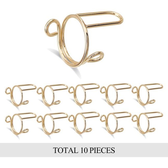 INF Anneaux amovibles pour ongles en acrylique, 10 pièces Or