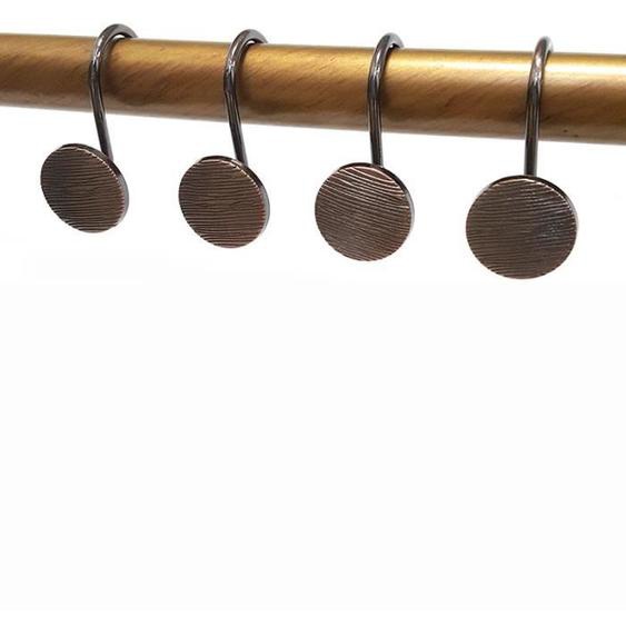 Crochets de rideau de douche - INF - Cuivre antique - Ensemble de 12 - Style vintage - Alliage de zinc