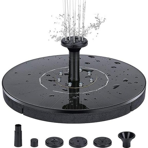 INF Fontaine à eau solaire 18 cm avec éclairage LED coloré