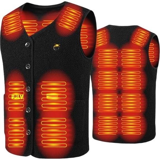 INF Gilet Chauffant Électrique avec Batterie 10000mAh, Thermostat Intelligent XXL