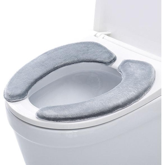 INF Housse de siège de toilette en peluche, lot de 2 Gris