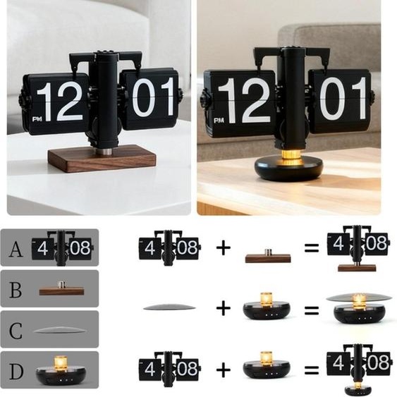 INF HY-F115 Horloge à Bascule Multifonctionnelle avec Veilleuse Ambiante