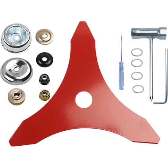INF Kit lame débroussailleuse 3 dents acier inox 22.5cm jardin 15 pièces