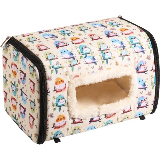 INF Nid dhiver extra large en coton pour oiseaux avec chaîne - Abri douillet pour plusieurs oiseaux