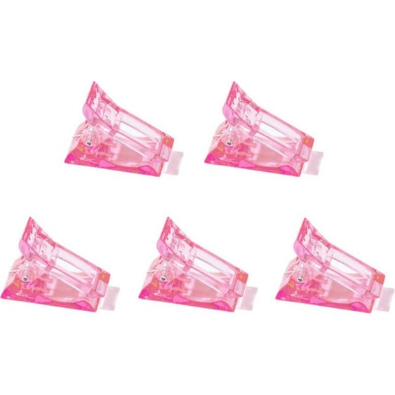 INF Pinces à ongles pour ongles en gel, paquet de 5 Rose