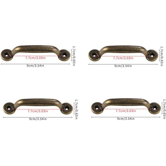 INF Poignées darmoire vintage (paquet de 4) Bronze