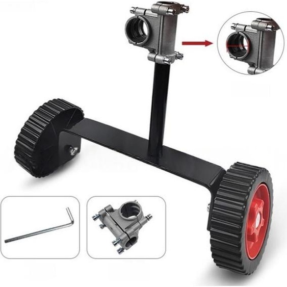 INF Roue de support tondeuse PVC+alliage aluminium 26cm+28cm réglable