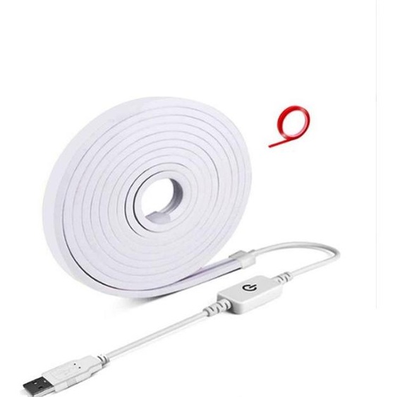 INF Ruban Lumineux Néon USB Dimmable Tactile 4000K Blanc Neutre avec Adhésif 5 m
