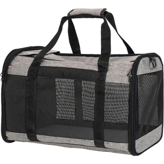 INF Sac de Transport Portable pour Animaux: Spacieux et Aéré pour Chats et Petits Chiens Gris + Noir