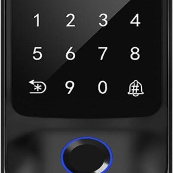 INF Serrure intelligente empreinte digitale à loquet simple aluminium 15.8cm x 7cm pour porte intérieure