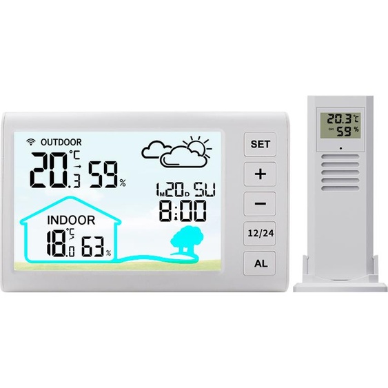 INF Station météo sans fil multifonctionnelle avec écran