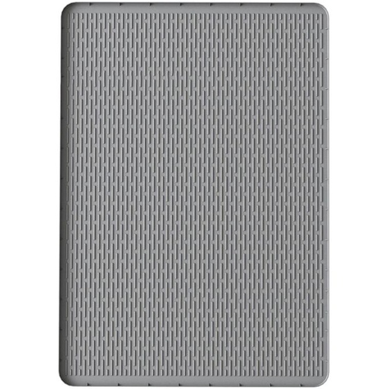 INF Tapis de litière en silicone pour chat - Tapis extra-large imperméable et anti-déversement à rayures droites Gris