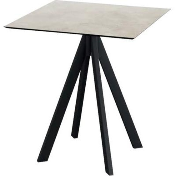 Infinity - Table de patio, structure noire + plateau HPL Moonstone, 70 x 70 cm, 1 pièce