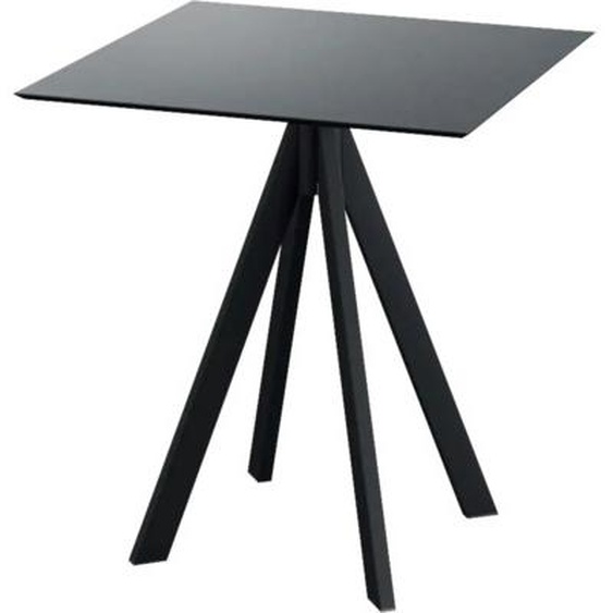Infinity - Table de patio, structure noire + plateau HPL noir, 70 x 70 cm, 1 pièce
