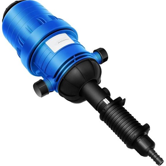 Injecteur dengrais pour irrigation goutte à goutte - Doseur à entraînement hydraulique - Rapport de mélange 0,4-4 % - Débit 20-2500 l/h - Bleu