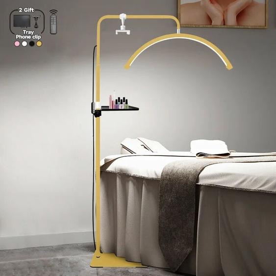 inlightray Lampe demi-lune Arc 2025 pour Extension de cils, lampe à cils dorée, photographie, anneau lumineux LED avec support pour téléphone, beauté des cils