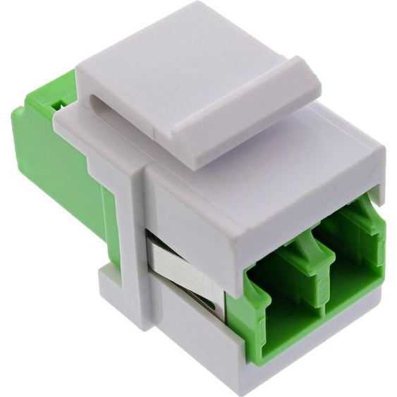 InLine® Fibre optique Keystone Snap-in coupleur blanc, duplex LC/LC, simple, vert, céramique