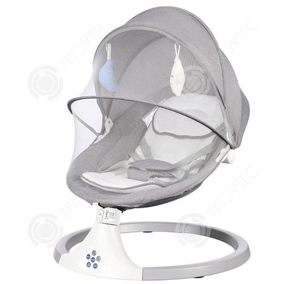 INN Balancelle electrique 3 en 1 gris avec télécommande 5 modes balancement minuterie bluetooth musique siège balançoire de