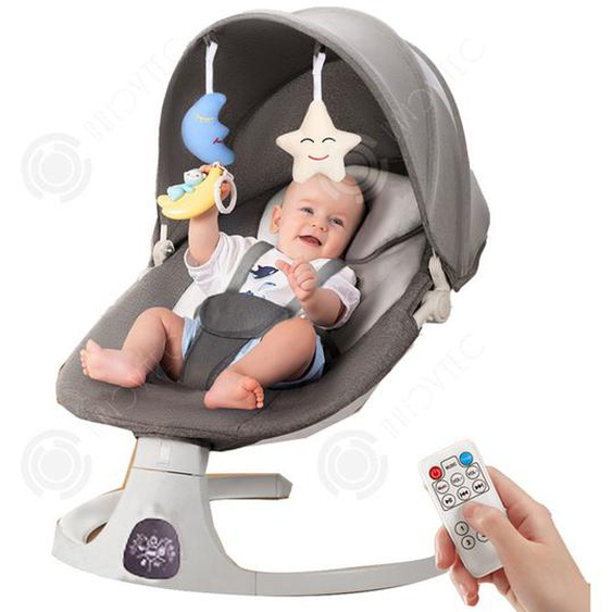 INN Balancelle electrique 3 en 1 gris avec télécommande 5 modes balancement minuterie bluetooth musique siège balançoire de