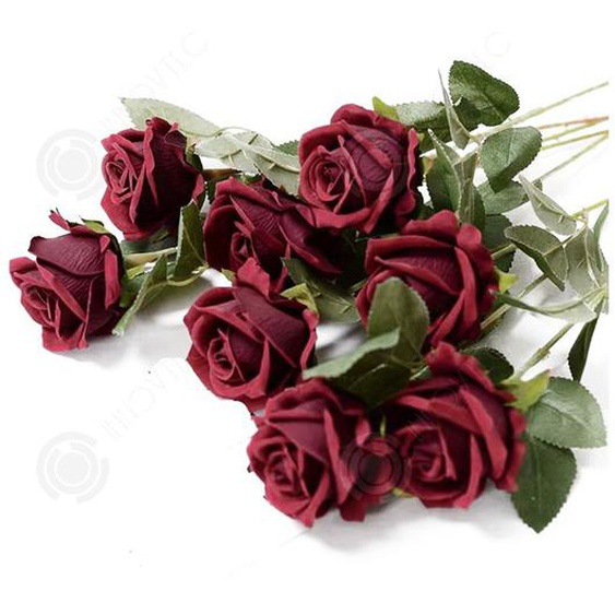 INN Fleurs artificielles 20 Bâtons roses artificielles roses de velours artificielles fleurs artificielles à tiges bouquet de