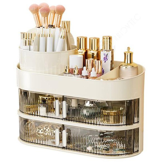 INN Organisateur de maquillage 34.5x14.7x14.3cm porte pour meuble a case corbeille casier accessoire de meuble porte-stylo rotatif