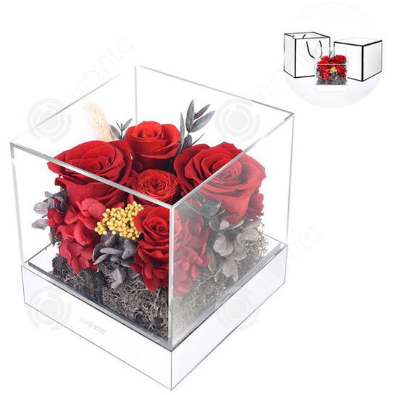 INN® Fleur éternelle Rose Acrylique Décoration dintérieur Cadeau de vacances Cadeau de Saint-Valentin Cadeau danniversaire
