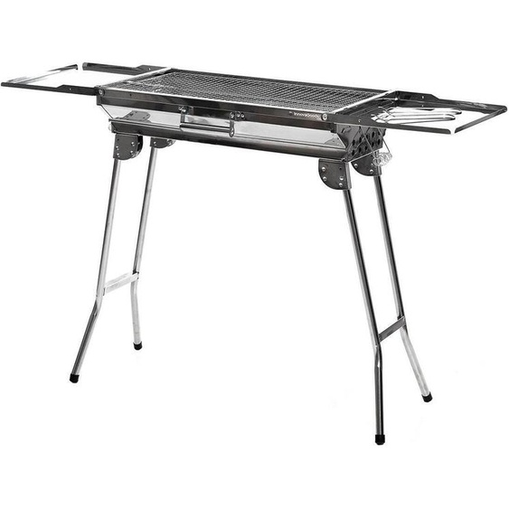InnovaGoods® ExelQ Barbecue, BBQ portable en carbone, Barbecue portable, Léger et pratique à transporter, Idéal pour économiser de lespace, Acier inoxydable, Acier inoxydable
