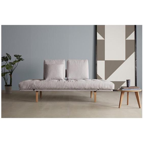 INNOVATION LIVING  Canapé convertible design ROLLO BOW pieds chêne tissu Elegance Light Grey