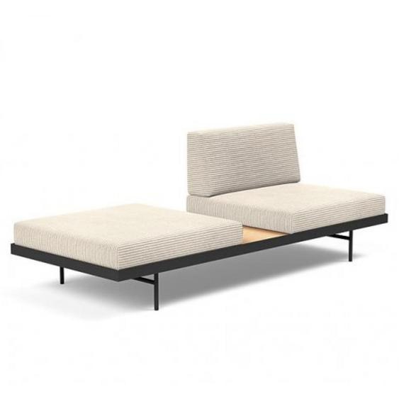 INNOVATION LIVING Canapé convertible PURI chêne couchage 195x80 cm tissu Corduroy Ivory