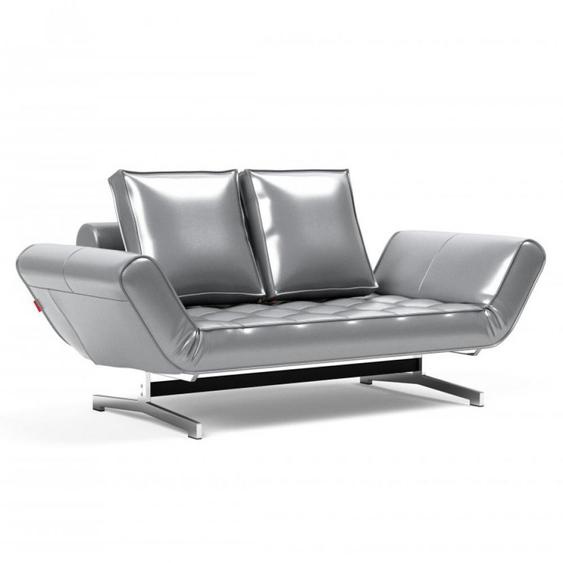 INNOVATION LIVING  Canapé lit GHIA CHROME couchage 80x210 cm tissu Silvershine
