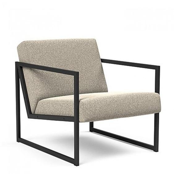 INNOVATION LIVING Chaise design VIKKO ARMS métal noir Tissu Bouclé Beige
