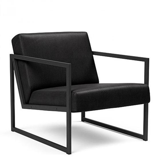 INNOVATION LIVING Chaise design VIKKO ARMS métal noir Tissu Faunal Black