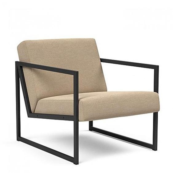 INNOVATION LIVING Chaise design VIKKO ARMS métal noir Tissu Phobos Mocha