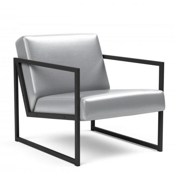 INNOVATION LIVING Chaise design VIKKO ARMS métal noir Tissu Silvershine