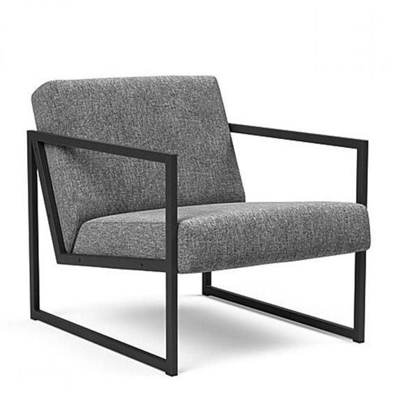 INNOVATION LIVING Chaise design VIKKO ARMS métal noir Tissu Twist Charcoal
