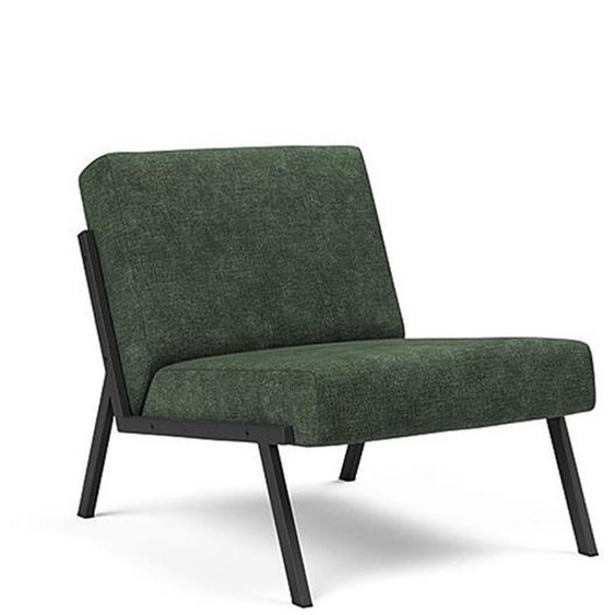 INNOVATION LIVING  Chaise design VIKKO pieds métal noir Tissu Avella Pine Green