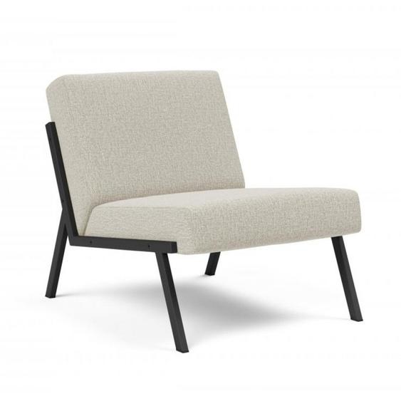 INNOVATION LIVING  Chaise design VIKKO pieds métal noir Tissu Mixed Dance Natural