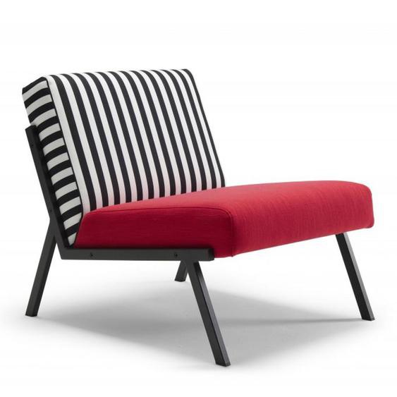 INNOVATION LIVING  Chaise design VIKKO SPECIAL RED pieds métal noir Tissu Elegance Red