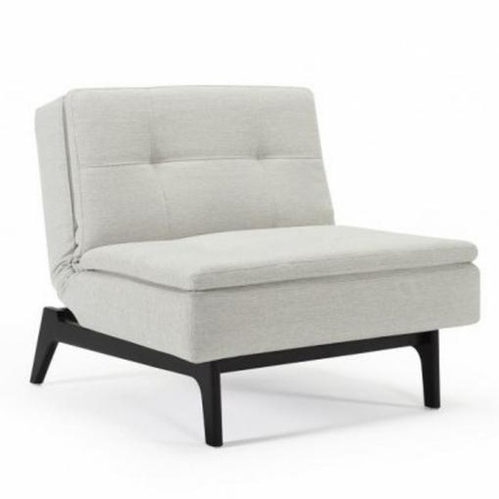 INNOVATION LIVING  Fauteuil design DUBLEXO EIK tissu Mixed Dance Natural convertible lit 90*115 cm piétement teinté noir