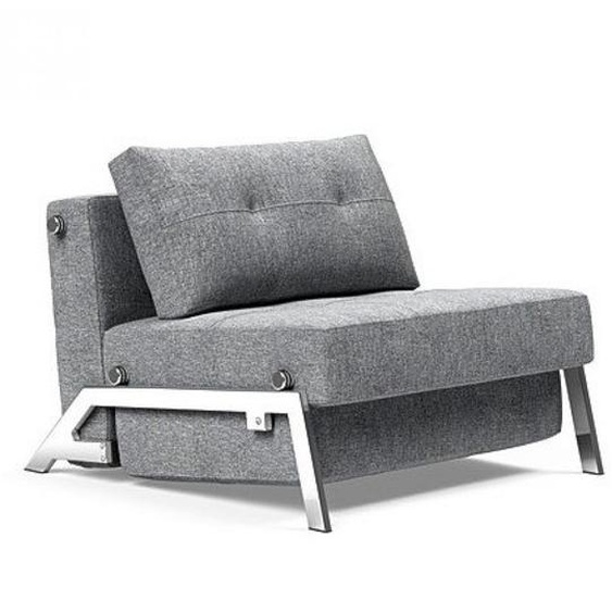 INNOVATION LIVING  Fauteuil design SOFABED CUBED 02 CHROME Twist Granite convertible lit 200x90 cm