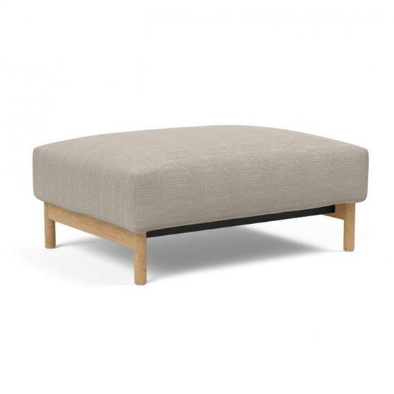 INNOVATION LIVING  Pouf design MALLOY WOOD Tissu Kenya Gravel 75*100 cm