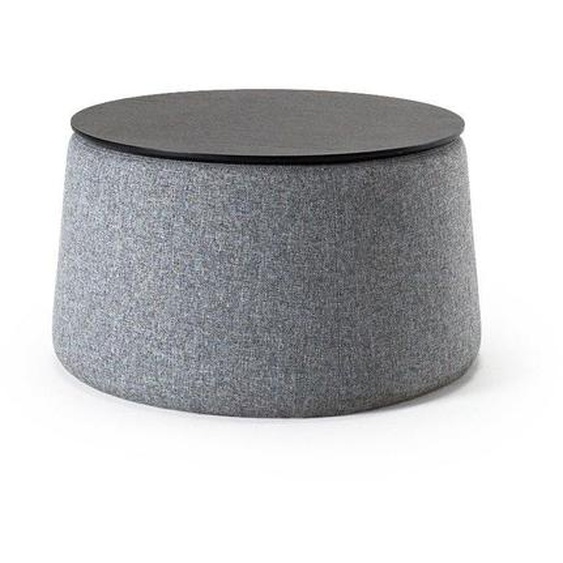 INNOVATION LIVING  table basse design STONE 70*43cm tissu Twist_Granite plateau bois noir